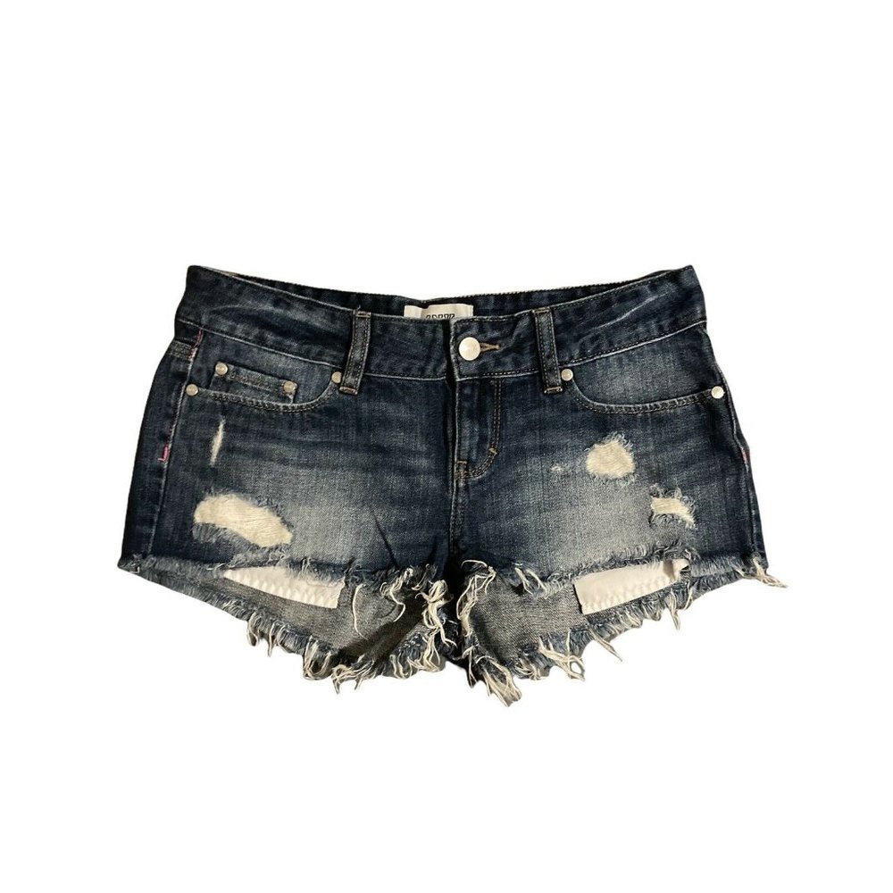 PINK women fashion blue denim short size 2 ripped summer